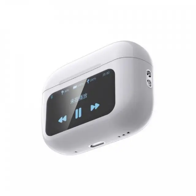 Picture of Airpods A9 Pro Earbuds 2024 TWS In-Ear Earbuds ANC/ENC Wireless Earphones LED Touch Screen  Noise Cancelling LED Alarm Clock (White)