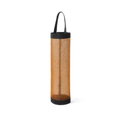 Picture of Trash Hanging Storage Plastic Bags Dispenser Garbage Wall Mounred Grocery Holder (Yellow)