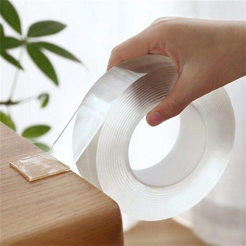 Picture of 3M/5M Nano Adhesive Tape, GXR Multipurpose Double Sided Transparent No-Trace Removable Glue Tape, 3M/5M Washable Strong Gel Tape Anti-Slip Sticky Tape for Wall, Kitchen, Carpet, Photos Fixed (5 Meter 2CM)