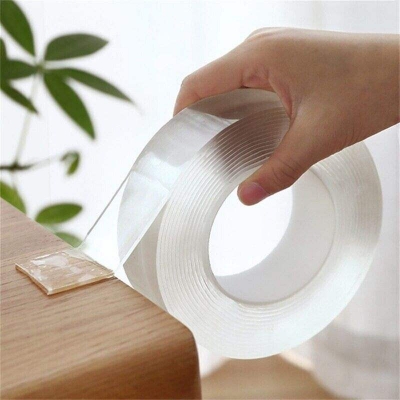 Picture of 3M/5M Nano Adhesive Tape, GXR Multipurpose Double Sided Transparent No-Trace Removable Glue Tape, 3M/5M Washable Strong Gel Tape Anti-Slip Sticky Tape for Wall, Kitchen, Carpet, Photos Fixed (3 Meter 3CM)