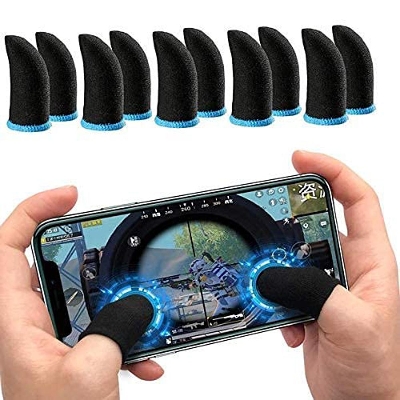 Picture of 10 Pair(20 Pcs) Breathable PUBG Mobile Finger Sleeve / Sweatproof Gloves for PUBG Mobile Gaming - Black / Finger Grip For Gaming / PUBG Finger Sleeves / PUBG Finger Gloves / PUBG Finger Cover / PUBG Finger Grip / Free Fire Fiinger Sleeves (Multicolor)