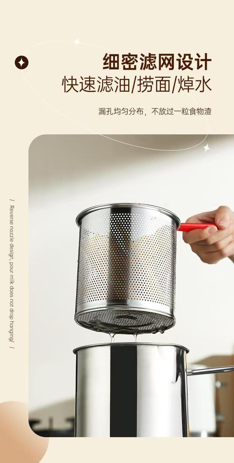 Picture of Deep Frying Pot 304 Stainless Steel Kitchen Fryer With Strainer Tempura Fryer Pan Chicken Fried Chicken Cooking Tools No Ratings (Silver)