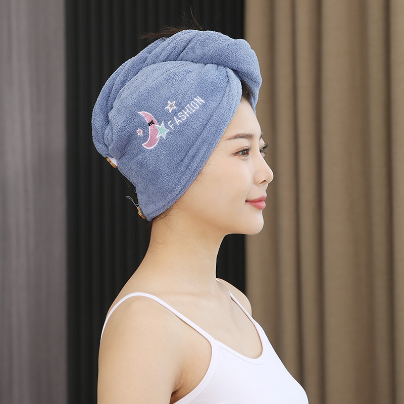 Picture of Women Soft Microfiber Towels Shower Cap Towel Bath Hats for Women Dry Hair Cap Quick Drying Soft for Lady Turban Head Girl Towel (Multicolor)