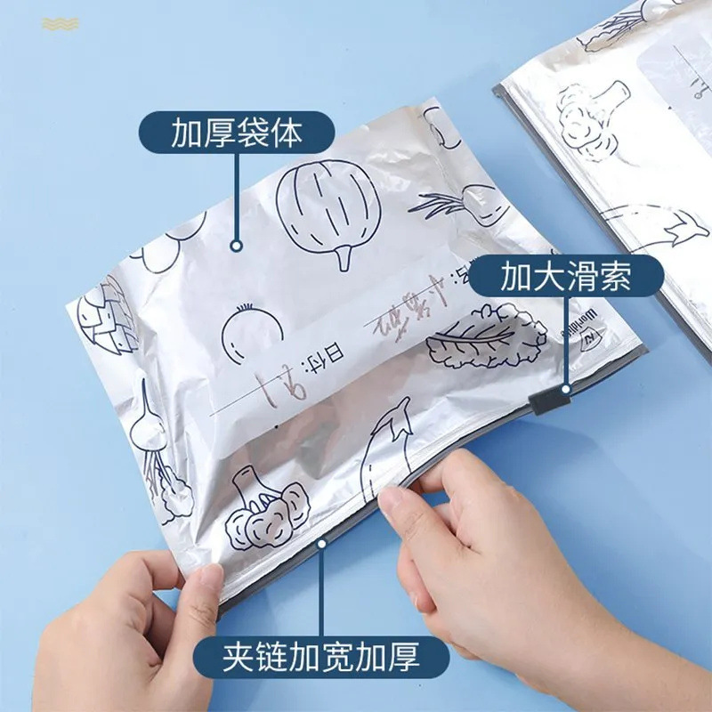 Picture of 10 Aluminum Foil Storage Bags Freezer Sealed Organizers Food Packaging Reusable Pantry Odor-Proof Bag Kitchen Essential (Medium 10 pcs)
