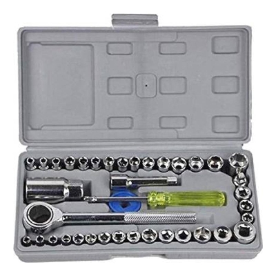Picture of 40 in 1 Pieces Tool Kit and Screwdriver and Socket Set Automobile Tool Box Set -Silver