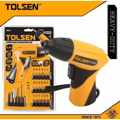Picture of TOLSEN Cordless Screwdriver with Free Drill Bits -Yellow