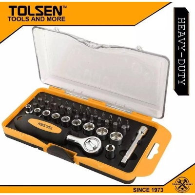 Picture of 38pcs Bit & Ratchet Socket Set (1/4" Drive) TPR Handle 20035 -Yellow