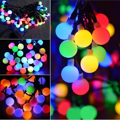 Picture of LED Ball Shaped String Home Decorative Lights 15 Feet Multi-color light RGB LED Multi-color Party Wedding decoration Holiday lights Birthday Eid Wedding Party Celebrations Decoration Lights - Room Decoration Light - Room Decoration Light