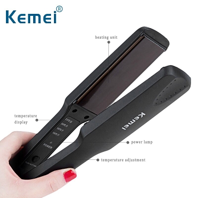 Picture of Kemei KM-329 Professional Electric Hair Straightener Ceramic Anti-Static - Hair Straightener -Black