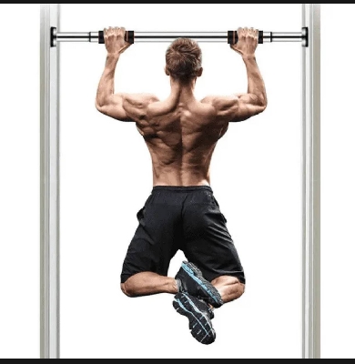 Picture of Fitness Door Pull Up and Chin Up Bar Doorway Pull Up Bar with Soft Grip Handles Multi-Functional Upper Body Workout for Strength Training Home and Gym Workout Door Width 60 to 100cm gym equipment -Silver