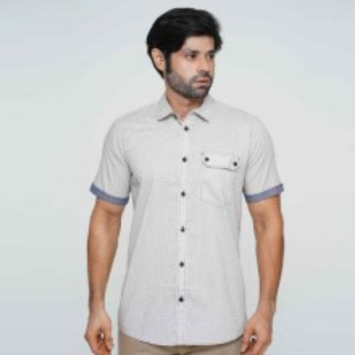 Picture of WHITE HALF-SLEEVE SHIRTS FOR MEN 8SE0121