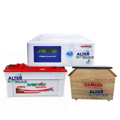 Picture of Hamko Combo Green 1600VA IPS/UPS & Saif Power SPB-220T Tubular Battery Combo Package