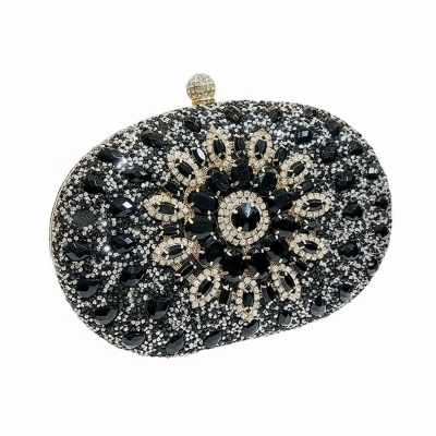 Picture of Luxury Crystal Clutch-Black