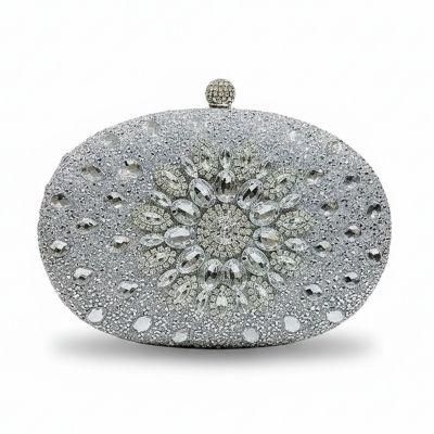 Picture of Luxury Crystal Clutch-Silver