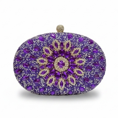 Picture of Luxury Crystal Clutch-Purple