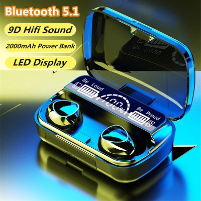 Picture of M10 TWS Wireless Earphone Touch Bluetooth Earplugs In The Ear Stereo Sport Headsets CVC8.0 Noise Reduction Headphones with Digital display black Good effect and easy to use
