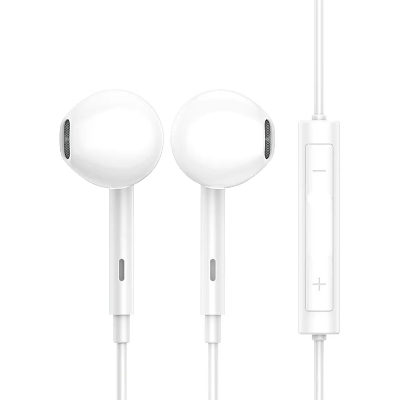 Picture of MI In-Ear Earphones with Mic for Android, Vivo, Oppo, High Bass Sound, Noise Cancellation, Comfortable Fit, White Color