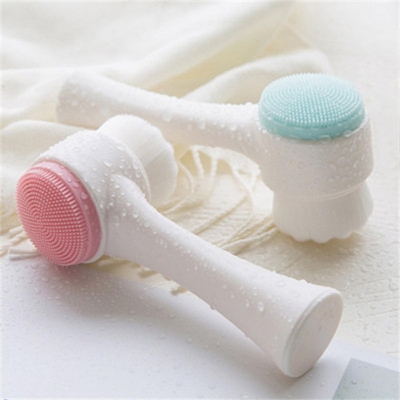 Picture of Facial Cleanser Wash Brush Double-sided Silicone Soft Mild Fiber Face Cleaning Washing Tool Skin Care Tool