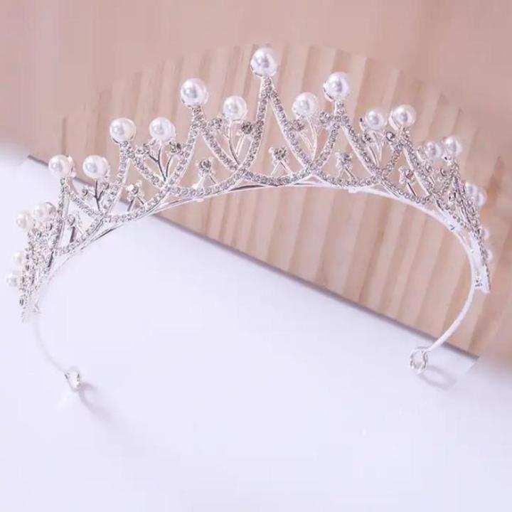 Picture of Pearl Crystal Wedding Bridal Tiara Crown Rhinestone Headbands Hair Hairband