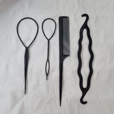 Picture of 4 pcs Hair French Braid Topsy Tail Clip Styling Stick Bun Maker Tool Beauty