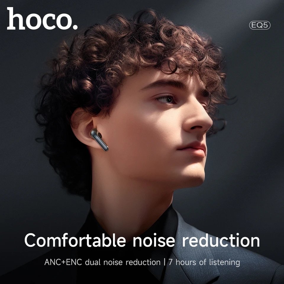 Picture of Hoco EQ5 Dual Mic ANC Plush ENC Bluetooth 5.3 Wireless Earbuds