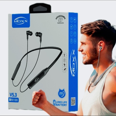 Picture of Moxx BN100 Neckband Bluetooth Headset BT5.3 Sports Headset , Incoming Vibrates, Smooth Sound, Magnetic Control - Bluetooth neckband - best neckband