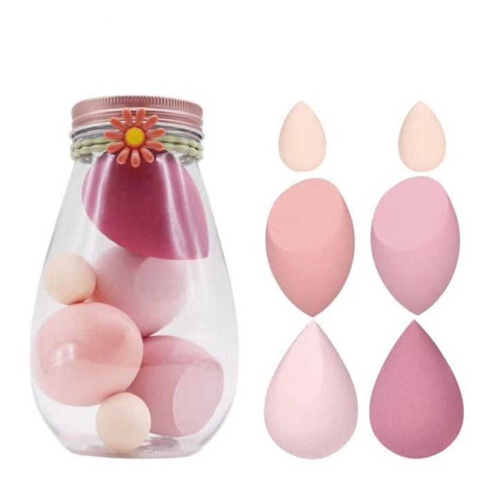 Picture of Makeup Sponges 6pcs Beauty Blender Makeup Puff Set With Bottle