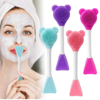 Picture of Double Head Silicone Face Mask Brush Face Massage Cleaning Brush DIY Mud Film Scraper Face Care Tool Face Cleansing Face Brush