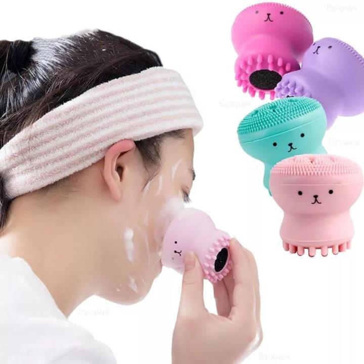 Picture of Facial Cleansing Brushes Silicone Cute Octopus Facial Cleanser Pore Cleanser Exfoliator Face Scrub Washing Brush Skin Care Tools