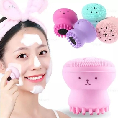Picture of Facial Cleansing Brushes Silicone Cute Octopus Facial Cleanser Pore Cleanser Exfoliator Face Scrub Washing Brush Skin Care Tools
