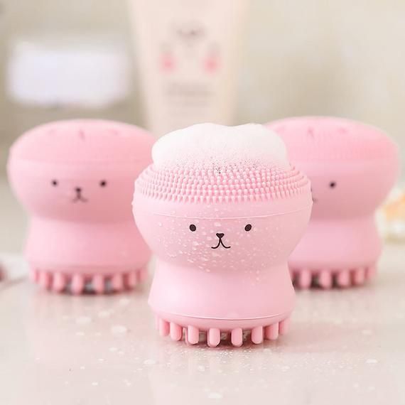 Picture of Facial Cleansing Brushes Silicone Cute Octopus Facial Cleanser Pore Cleanser Exfoliator Face Scrub Washing Brush Skin Care Tools
