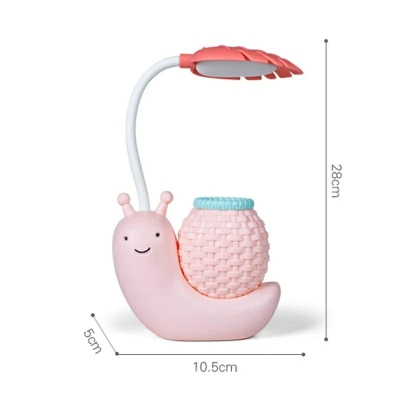 Picture of Table Lamp Led Snail Reading Lamp with Pen Holder Usb Rechargeable Decorative Lovely Baby Table Night Light Desk Lamps