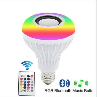 Picture of Smart Led Remote Control Bluetooth Speaker Music Bulb - AC 220V, RGB remote control Bluetooth music bulb lamp, Led Music Bulb With Bluetooth Speaker - Pin System