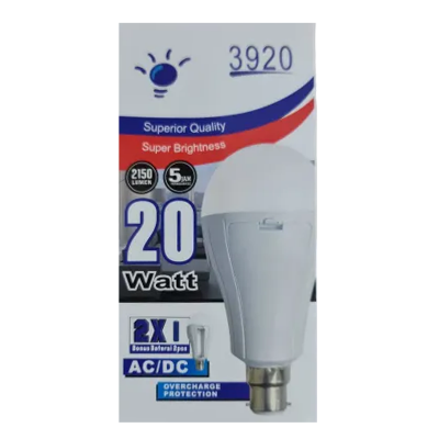 Picture of Rechargeable Light 20W Double Battery AC/DC Rechargeable LED Light Emergency Energy Saving LED Bulb Rechargeable Emergency Auto bulb 20 WATT