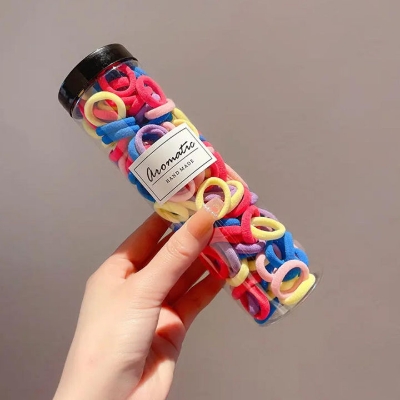 Picture of 100 Pcs/set Baby Girl Rubber Bands Kids Elastic Hair Bands for Children Mixed Colors Mini Ponytail Holder Baby Hair Accessories