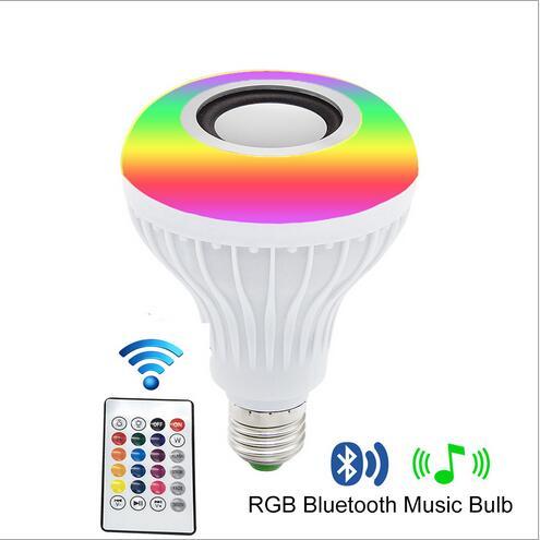 Picture of Smart Led Remote Control Bluetooth Speaker Music Bulb - AC 220V, RGB remote control Bluetooth music bulb lamp, Led Music Bulb With Bluetooth Speaker - Pin System