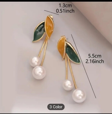 Picture of Trendsetter -Leaf Exquisite Jewelry Lightweight Long Lasting Ear Studs for Dating 1 Pair Women Stud Earrings