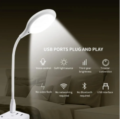 Picture of Voice Control USB Direct Plug Portable Lamp Led Desk Lamp Eye Protection Study Reading Night Light Table Dormitory Bedside Lamp-Jess Gadget