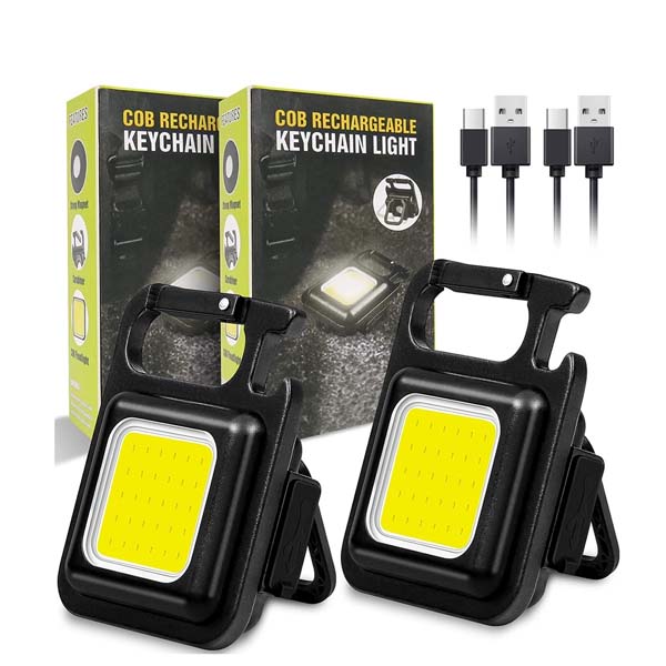Picture of Mini LED Keychain Flashlights Multifunctional Portable COB Work Light USB Charging Camping Lamp Outdoor Torch Fishing