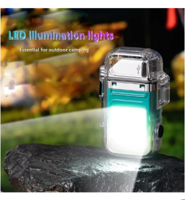 Picture of Waterproof Dual Arc Lighter With Cob Light And Type C Charging - Ideal For Outdoor Camping And Bbq