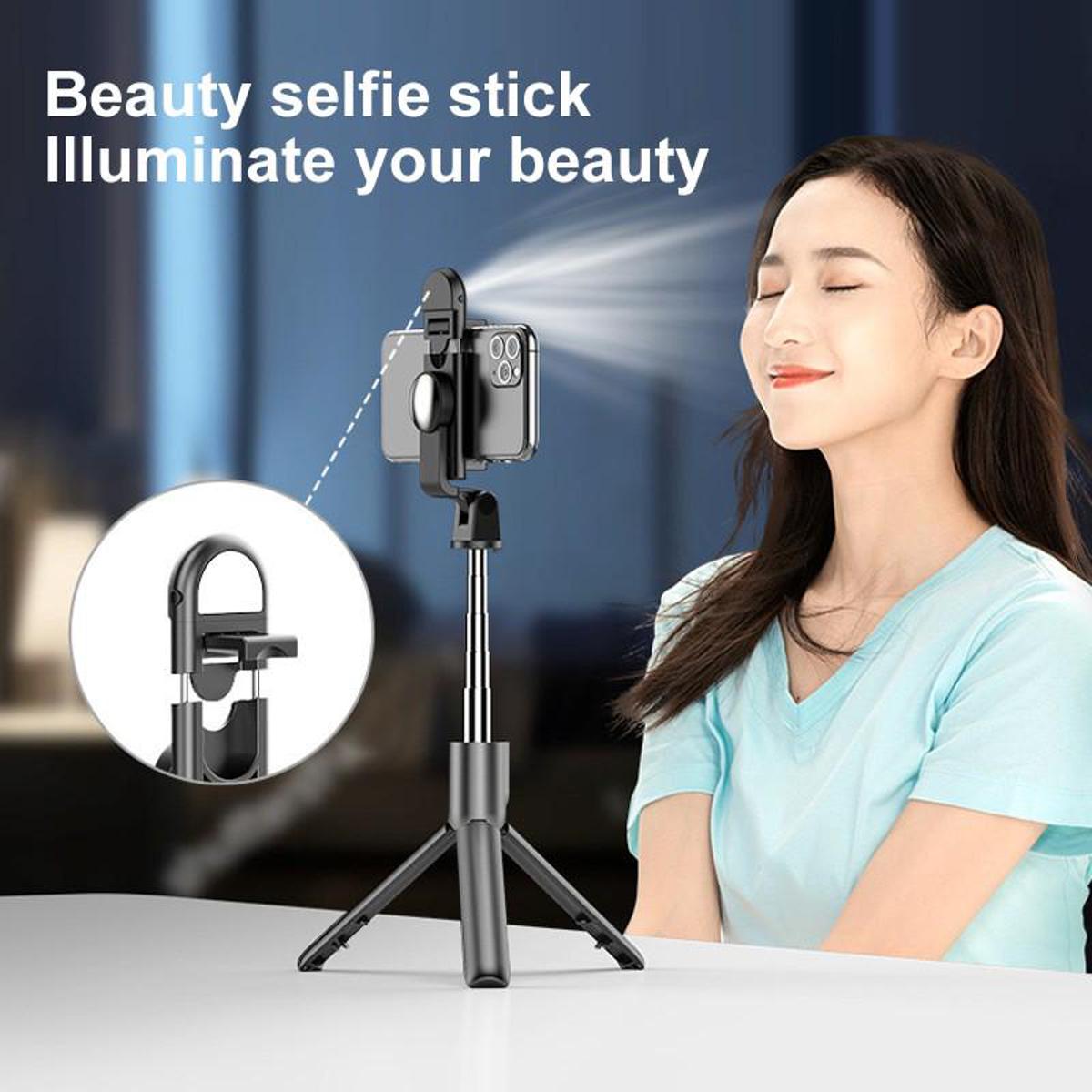 Picture of Q07 (100cm) Bluetooth Integrated Selfie Stick with Light and Bluetooth Remote Control