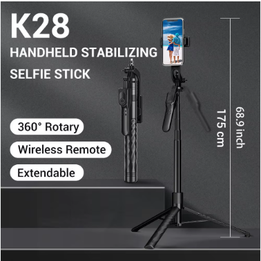 Picture of Premium Handheld Stabilizing K28 SELFIE STICK TRIPOD (5 Foot) 360 degrees Rotation with remote