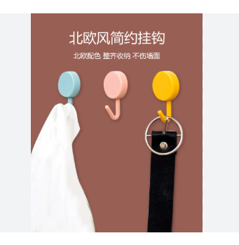 Picture of 10 packs of plastic paste hooks strong adhesive hanger kitchen bathroom free punching wall hooks