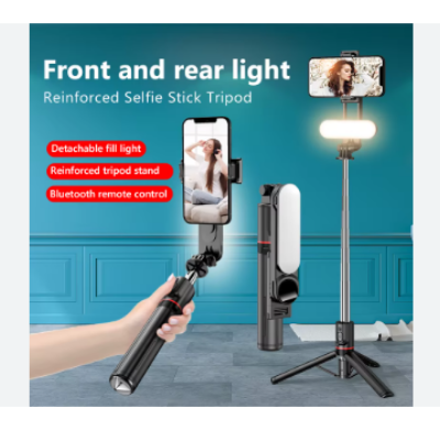 Picture of L15 Selfie Stick with Fill Light Foldable Mini Tripod Photo Live Wireless Bluetooth Remote Shutter for IOS Android Smartphones