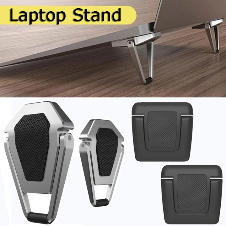 Picture of Metal Foldable Laptop Stand Universal Non-slip Bracket Support for Macbook Pro Air Lenovo Notebook Laptops Mount Holder Feets