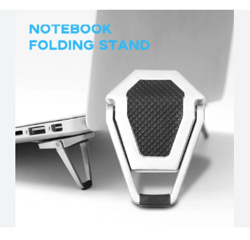 Picture of Metal Foldable Laptop Stand Universal Non-slip Bracket Support for Macbook Pro Air Lenovo Notebook Laptops Mount Holder Feets