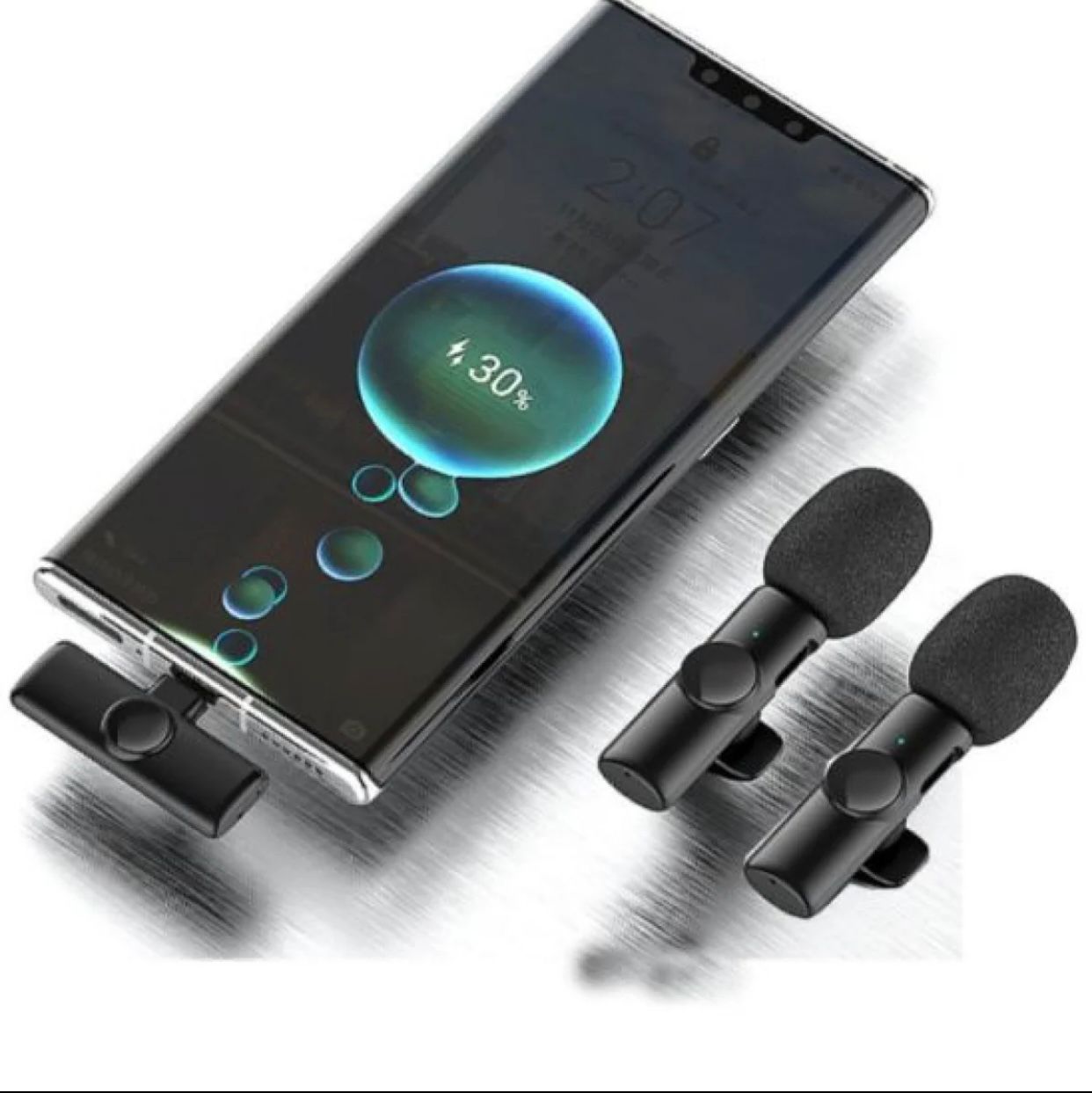 Picture of K9 Wireless Dual Microphone Professional Lapel Lavalier Microphone Remove Noise For Type C+Apple
