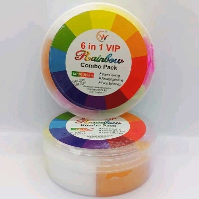 Picture of 6 in 1 Vip Rainbow Combo Face Pack - 500 gm