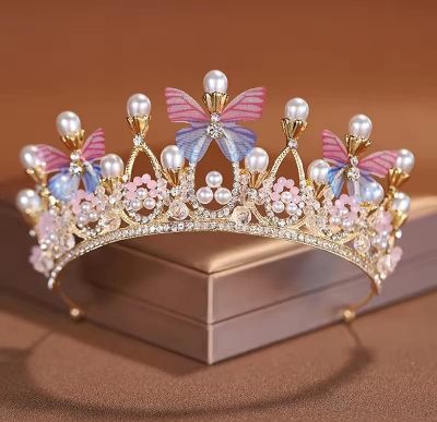 Picture of Women Elegant Wedding Bride Crown Headwear Rhinestone Tiaras Cute Head Pin Gift