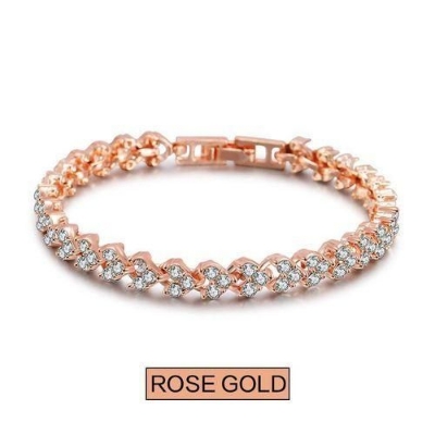 Picture of Love Shape Crystal Zircon Bracelet for girls and womens | Rose Gold